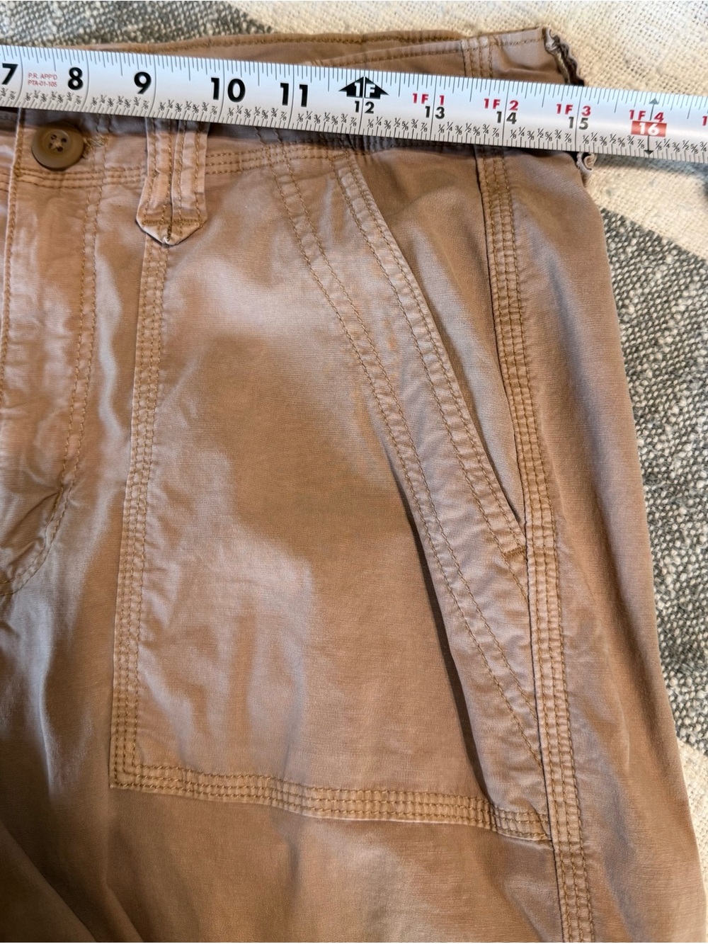 American Eagle SZ 8 Baggy Jogger Cargo Pants Khaki High Rise Streetwear Stretch - Picture 8 of 11